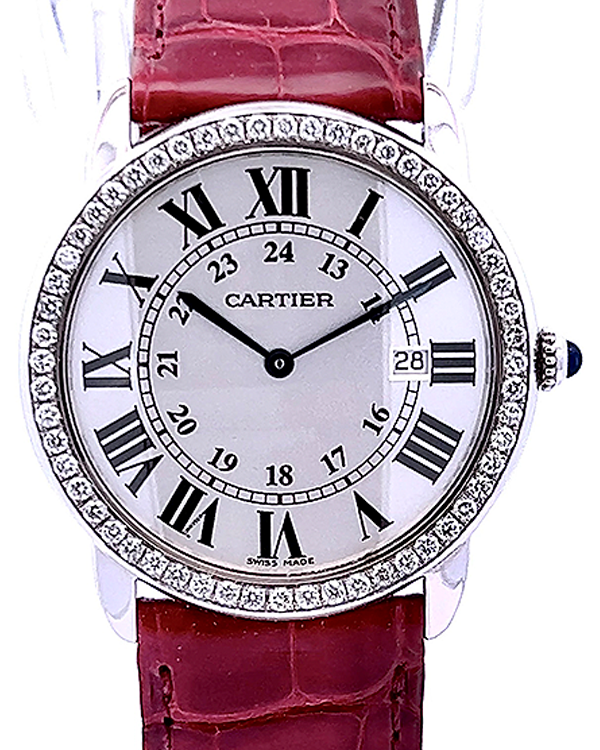 Cartier Ronde Solo 36MM Silver Dial Leather Strap (2934)