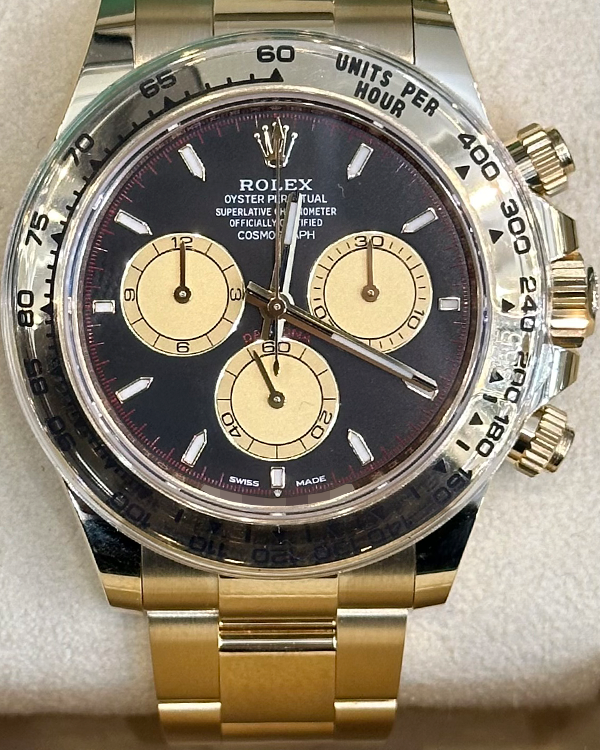 2023 Rolex Cosmograph Daytona "Paul Newman" 40MM Black Dial Yellow Gold Bracelet (126508)