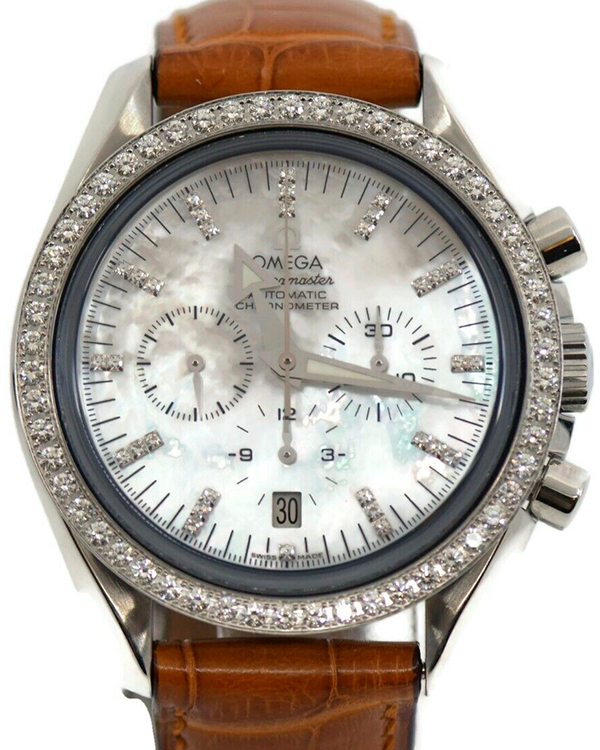 Omega Speedmaster "Broad Arrow" 42MM Mother of Pearl Dial Leather Strap (3555.75)