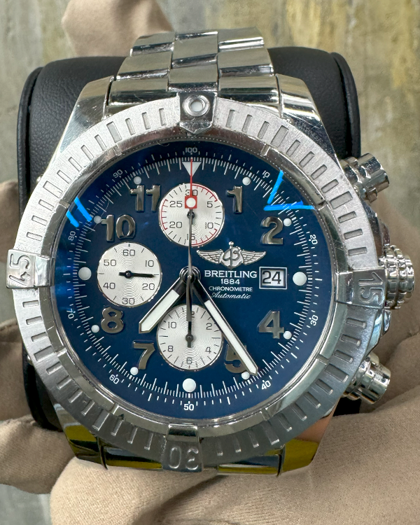 Breitling Super Avenger 48MM Blue Dial Steel Bracelet (A13370)