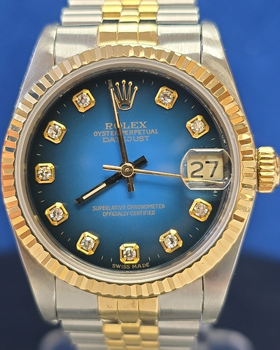 Rolex Datejust 31MM Blue "Vignette" Dial Two-Tone Jubilee Bracelet (68273)