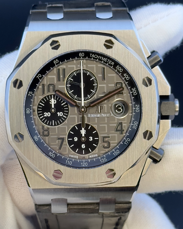 Audemars Piguet Royal Oak Offshore 42MM Grey Dial Leather Strap (26470ST.00.A104CR.01)