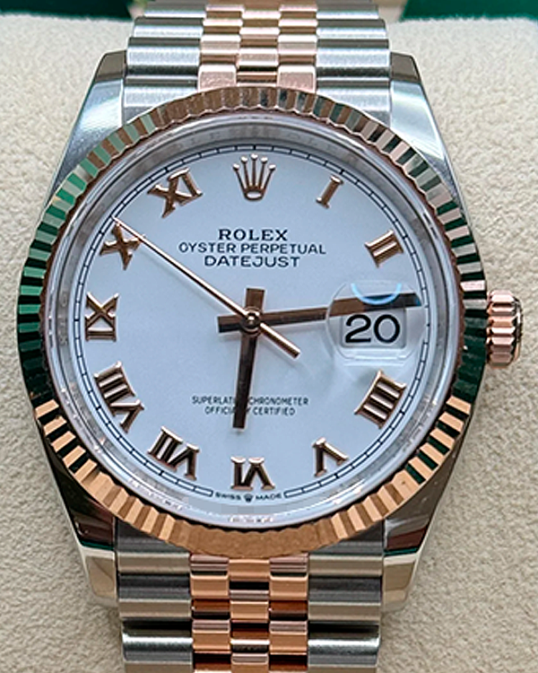 2023 Rolex Datejust 36MM White Dial Two-Tone Jubilee Bracelet (126233)