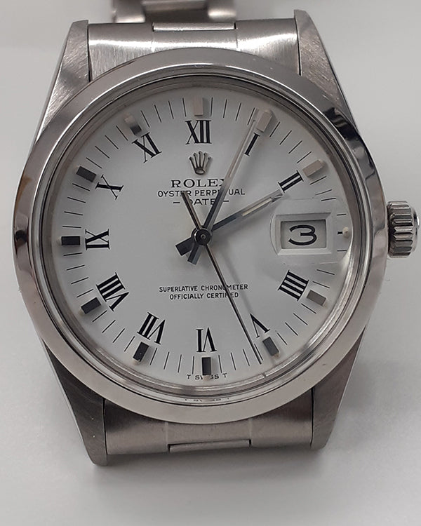 Rolex Oyster Perpetual Date 34MM White Dial Steel Bracelet (15000)