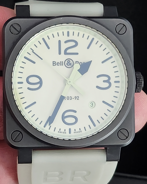 Bell & Ross BR 03-92 Full Lum Limited Edition 42MM Green Dial Rubber Strap (BR0392-LUM1-CE/SRB)