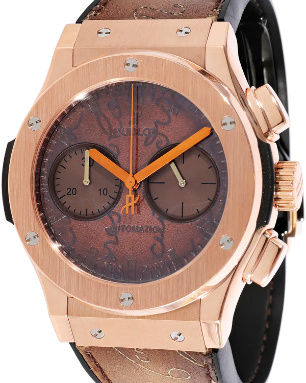 Hublot Classic Fusion Chronograph Berluti Scritto King Gold L.E. 45MM Leather Dial Leather Strap (521.OX.0500.VR.BER17)