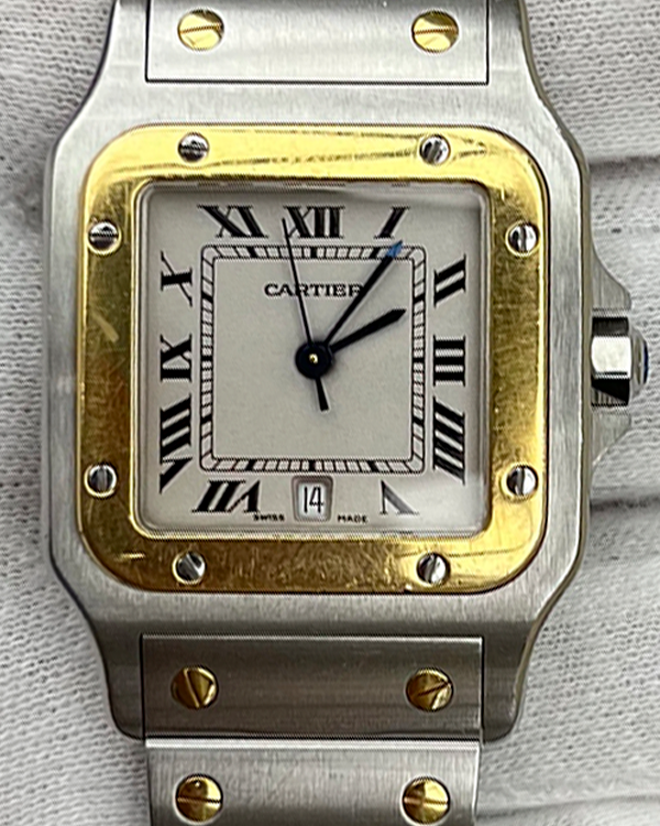 Cartier Santos Galbée 29MM Steel and Yellow Gold Quartz White Dial (1566)