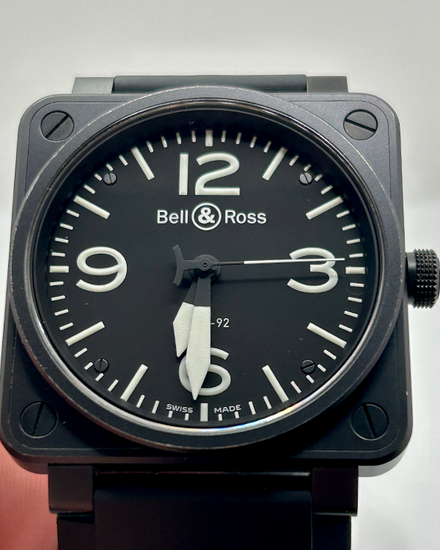 Bell Ross BR 01 92 Aviation Type 46MM Black Dial Rubber Strap