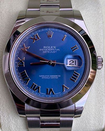 2014 Rolex Datejust II 41MM Blue Dial Oyster Bracelet (116300)