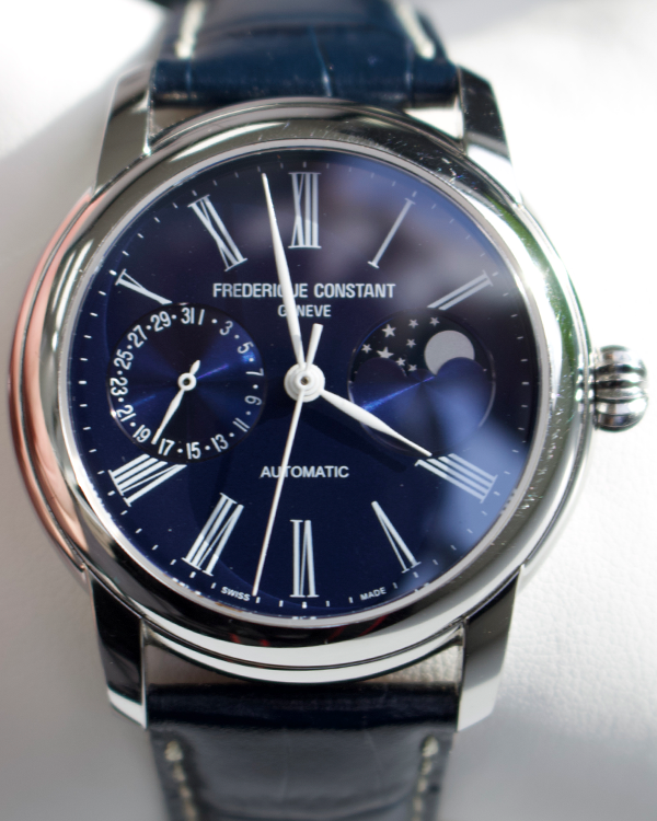 Frederique Constant Manufacture Moonphase 42MM Blue Dial Leather Strap (FC-710/712X4H4/5/6)