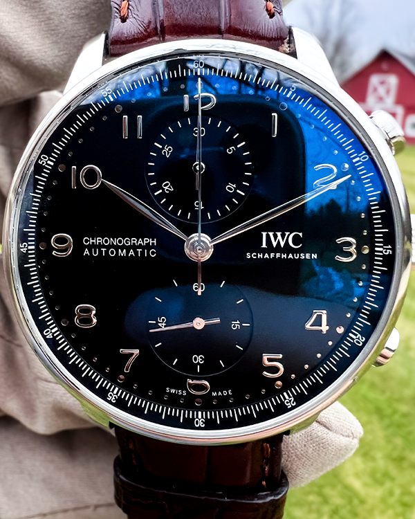 2021 IWC Portuguese Chronograph 41MM Black Dial Leather Stap (IW371609)