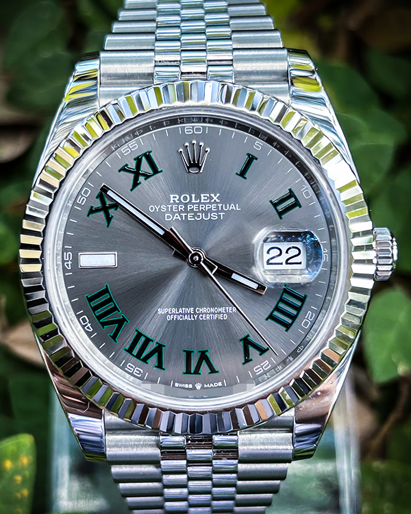 2023 Rolex Datejust 41MM "Wimbledon" Jubilee Bracelet White Rolesor Slate Dial (126334)