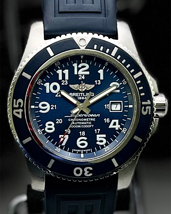 2019 Breitling Superocean II 44MM Blue Dial Rubber Strap (A17392D8/C910)