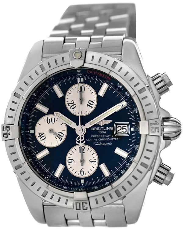 Breitling Chronomat Evolution 44MM Black Dial Steel Bracelet (A13356)