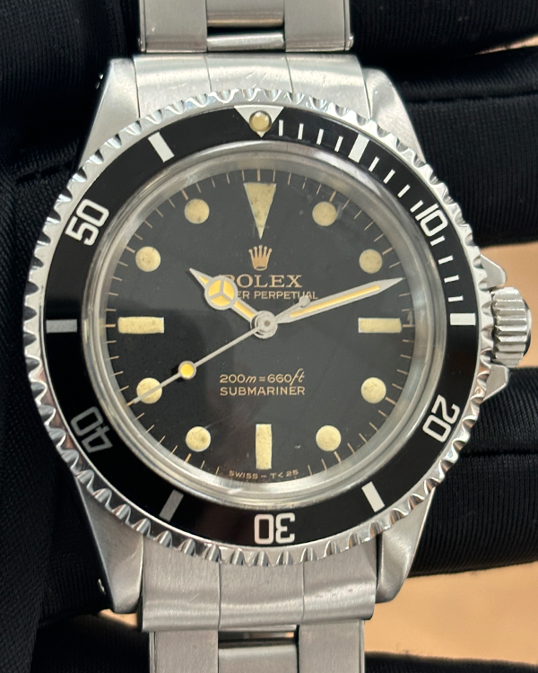 Rolex Submariner No-Date 40MM Rare Gilt Black Dial Steel Bracelet (5513)