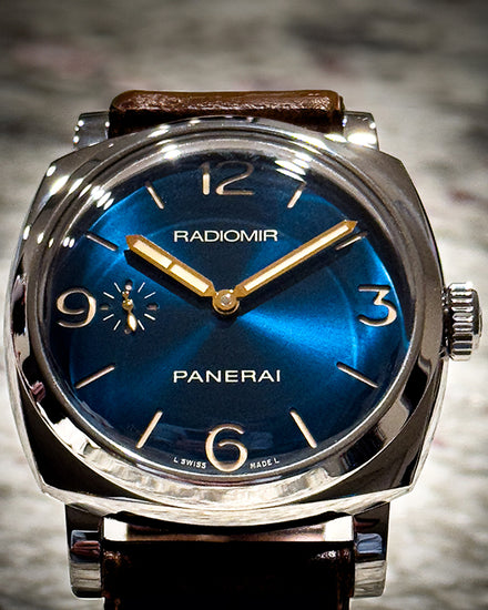 2017 Panerai Radiomir 1940 3 Days 47MM Blue Dial Leather Strap (PAM00690)