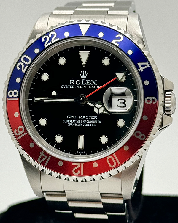 1999 Rolex GMT-Master "Pepsi" 40MM Black Dial Steel Bracelet (16700)