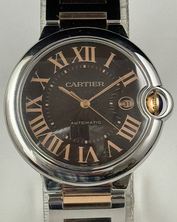 Cartier Ballon Bleu 42MM Chocolate Dial Two-Tone Bracelet (W6920032)