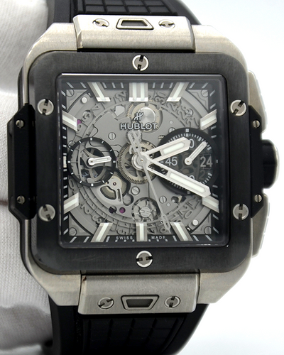 Hublot Square Bang Unico 42MM Titanium Skeleton Dial Rubber Strap (821.NM.0170.RX)