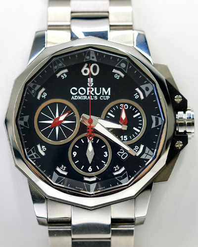 Corum Admiral's Cup 44MM Black Dial Steel Bracelet (A753/04200)
