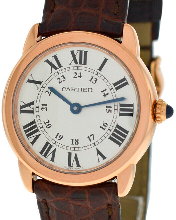 Cartier Ronde Solo De Cartier 29MM Quartz Silver Dial Leather Strap (W6701007)