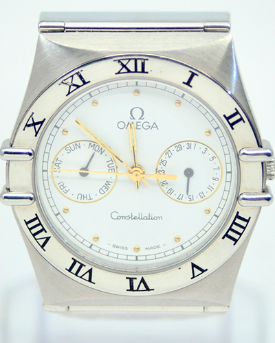 Omega Constellation Day-Date 32MM Quartz White Dial Steel Bracelet (396.1070)