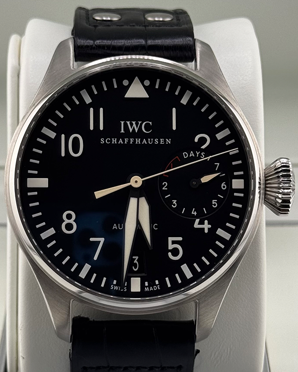 IWC Schaffhausen Big Pilot 46MM Black Dial Leather Strap (IW5004-01)