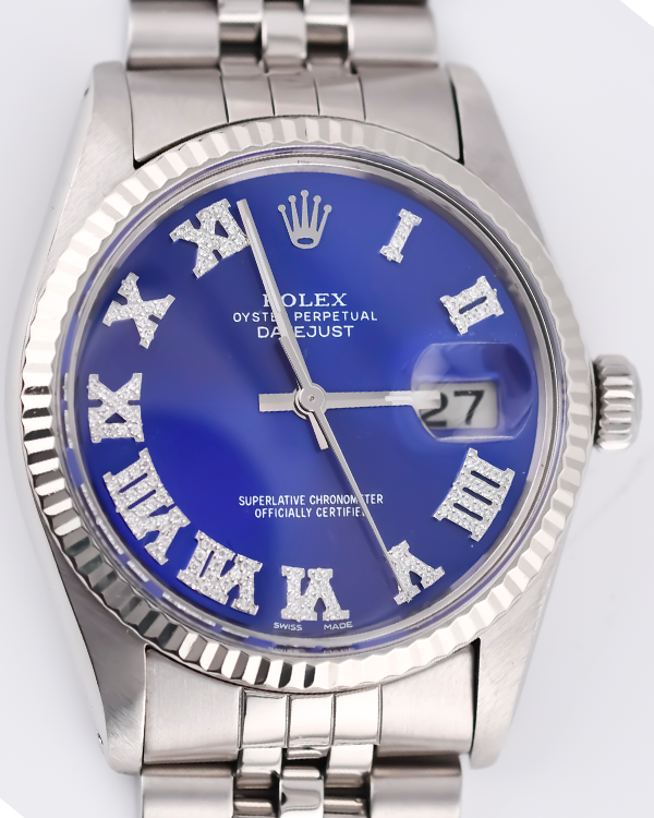 Rolex Datejust Vintage 36MM Aftermarket Blue Dial Jubilee Bracelet (16014)