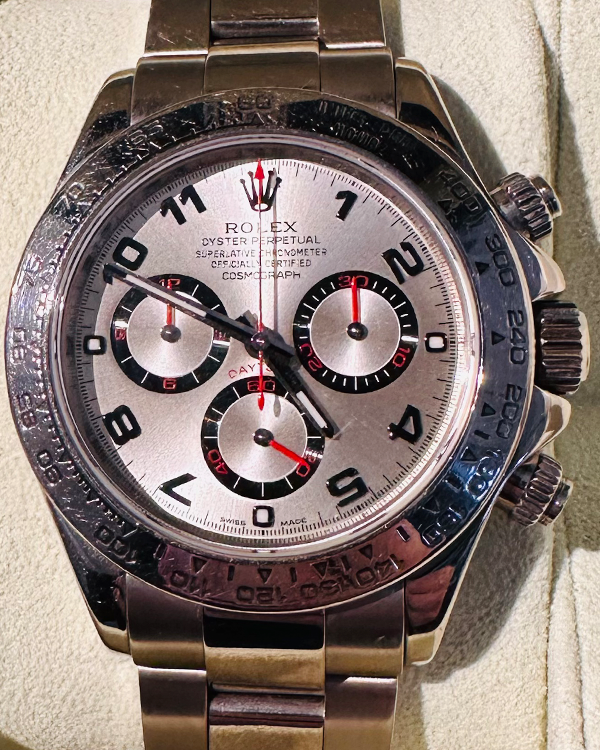 2008 Rolex Cosmograph Daytona 40MM Silver Dial White Gold Bracelet (116509)