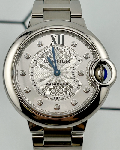 Cartier Ballon Bleu De Cartier 33MM Silver Dial Steel Bracelet (4377)