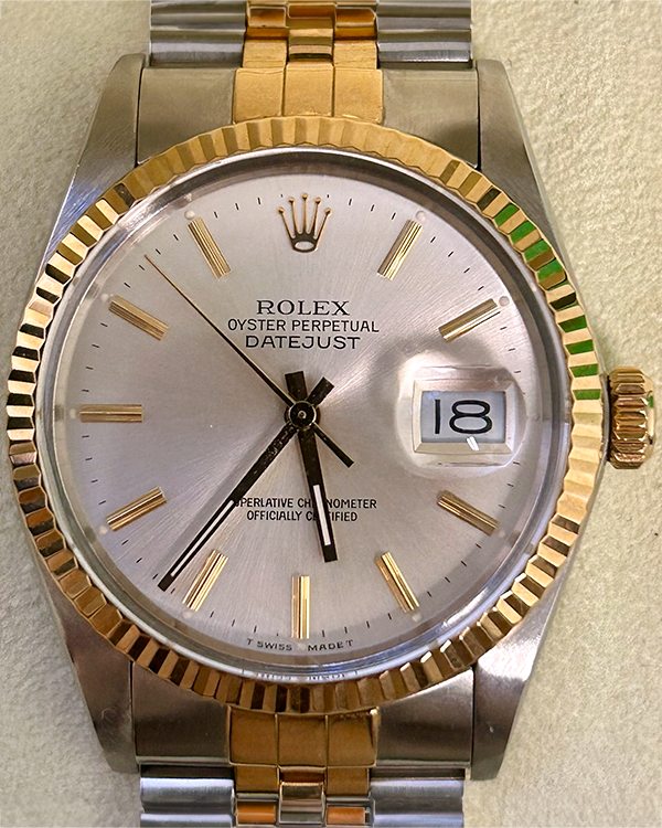 Rolex Datejust 36MM Silver Dial Two-Tone Jubilee Bracelet (16013)