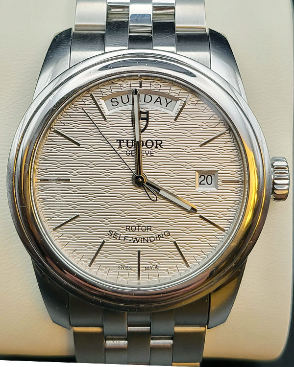 2015 Tudor Glamour Date-Day 39MM Silver Dial Steel Bracelet (56000)