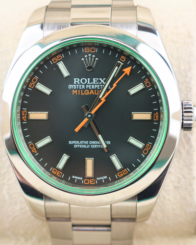 2014 Rolex Milgauss 40MM Black Dial Steel Bracelet (116400GV)