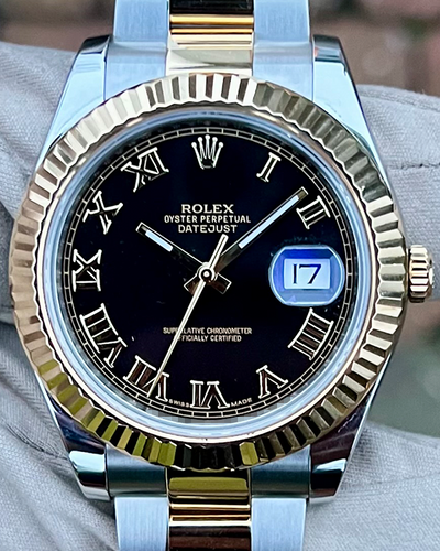 2017 Rolex Datejust II 41MM Black Dial Two-Tone Bracelet (116333)