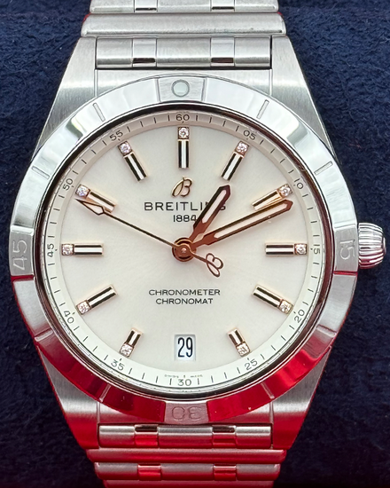 2021 Breitling Chronomat 36MM White Dial Steel Bracelet (A10380)