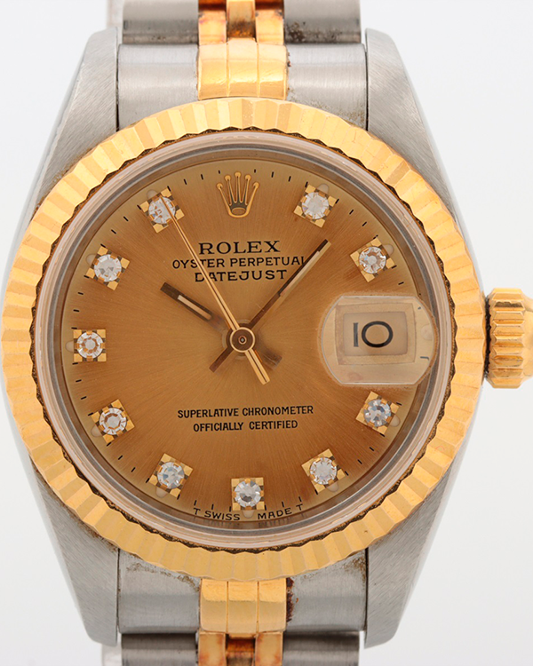 1991 (X Serial) Rolex Lady-Datejust 26MM Gold Dial Two-Tone Jubilee Bracelet (69173G)