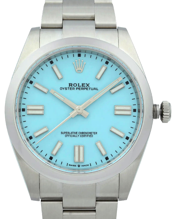 Rolex Oyster Perpetual 39MM Aftermarket Tiffany Blue Dial Steel Bracelet (114300)