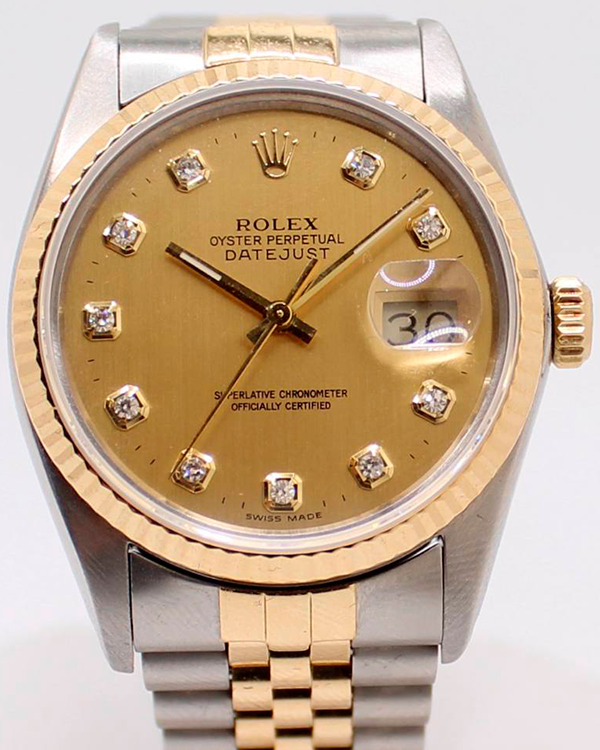 Rolex Datejust 36MM Aftermarket Champagne Dial Two-tone Jubilee Bracelet (1601)