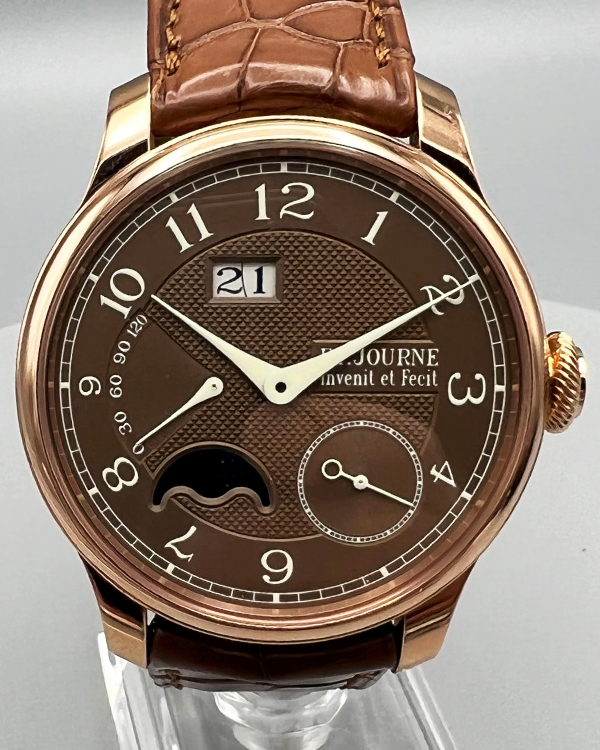 2020 F.P. Journe Octa Automatique Lune Havana 40MM Havana Guilloché Silver Dial Leather Strap (AL2)