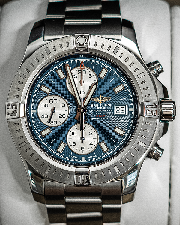 Breitling Colt Chronograph Automatic 44MM Blue Dial Steel Bracelet (A1338811/C914)