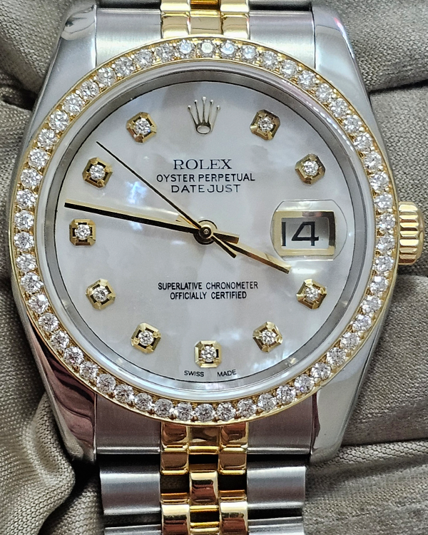 Rolex Datejust 36MM MOP Diamond Dial Two-Tone Jubilee Bracelet (116233)