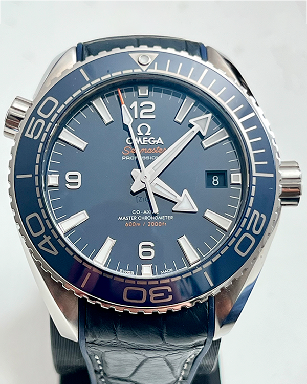 2021 Omega Seamaster Planet Ocean 600M 43.5MM Blue Dial Leather Strap (215.33.44.21.03.001)