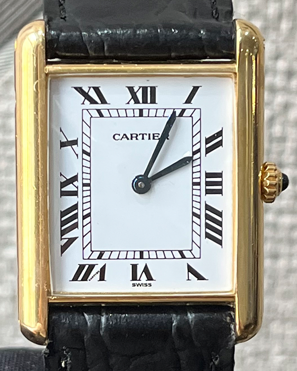 Cartier Tank Solo 27x34MM Quartz White Dial Aftermarket Leather Strap (3167/W1018855)