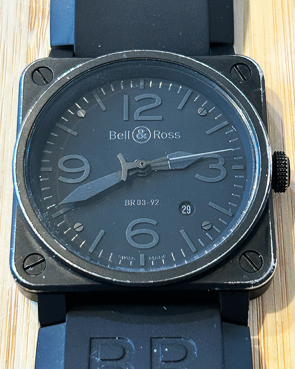 Bell & Ross BR 03 42MM Black Dial Rubber Strap (BR03-90-S)