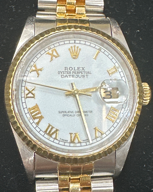 Rolex Datejust 36MM White Dial Two-Tone Jubilee Bracelet (16233)