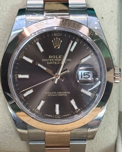 2021 Rolex Datejust 41MM Chocolate Dial Two-Tone Oyster Bracelet (126301)