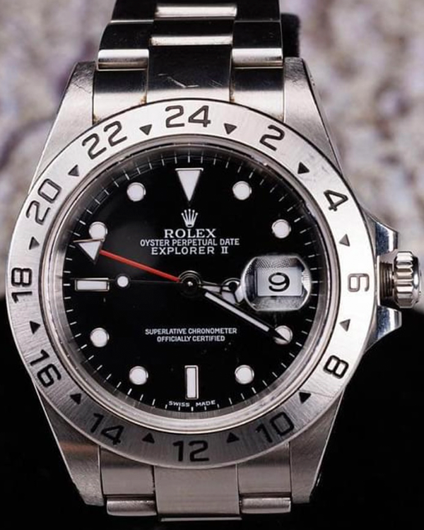 2002 Rolex Explorer II 40MM Black Dial Steel Oyster Bracelet (16570)