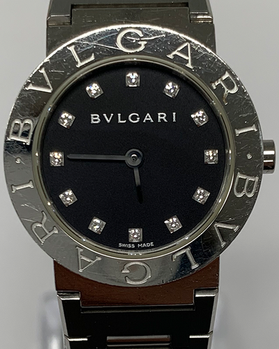 Bvlgari Bvlgari 26MM Quartz Black Dial Steel Bracelet (BB26SS)