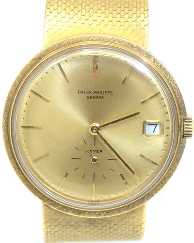 Patek Philippe Calatrava Vintage 35.5MM Gold Dial Yellow Gold Bracelet (3541)