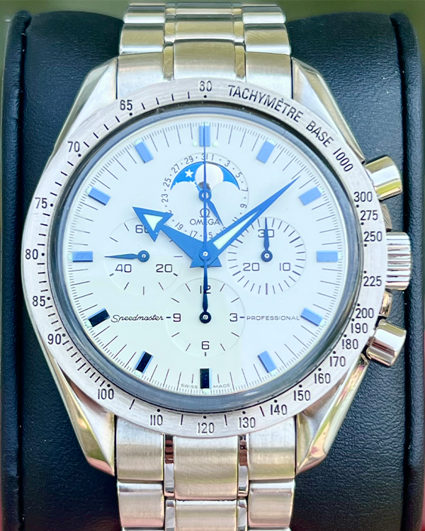 No Reserve - Omega Speedmaster Moonphase Steel White Dial (3575.20.00)